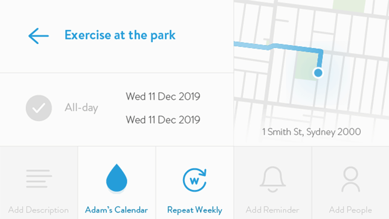 Daze Calendar: edit view, landscape